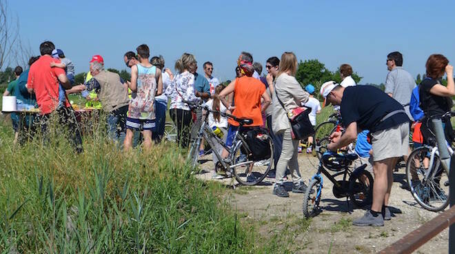 I partecipanti alla pedalata