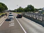 Il ponte sullo scolo Lama in via Trieste, interessato dalla prova di carico (foto Google Maps)