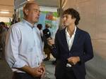 Nicola Zingaretti intervistato alla fine del suo incontro alla Festa dell'Unità