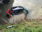 auto nel canale montanletto di cervia 