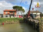 auto nel canale montanletto di cervia 