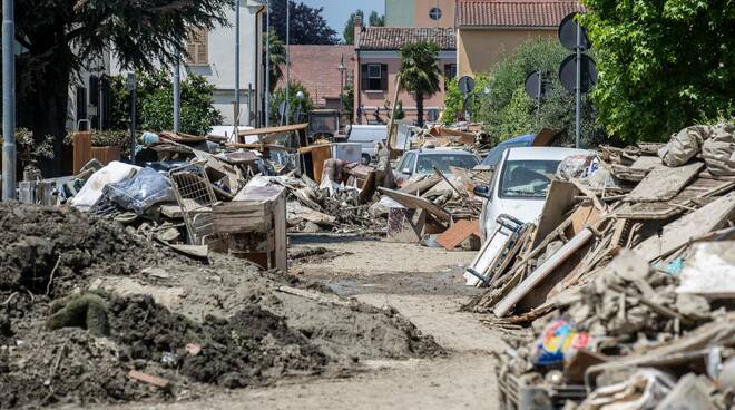 A Sant'Agata i lavori per ripulire il paese dopo l'alluvione