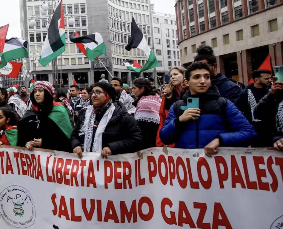 Giovani proteste Palestina